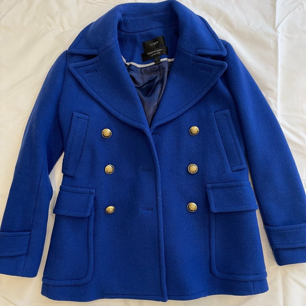 J. Crew Petite Stadium Cloth Wool Peacoat by Nello Gori